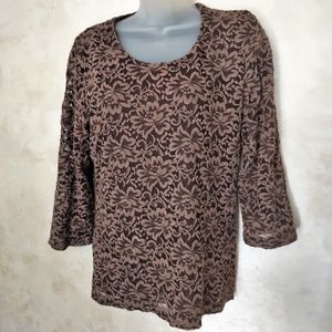 Croft & Barrow Lacy Top EUC L